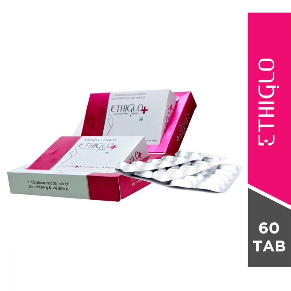 Ethiglo Plus Skin Whitening Tablets - 60 Tablets